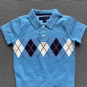Tommy Hilfiger Light Argyle Polo Shirt 12M SAMPLE